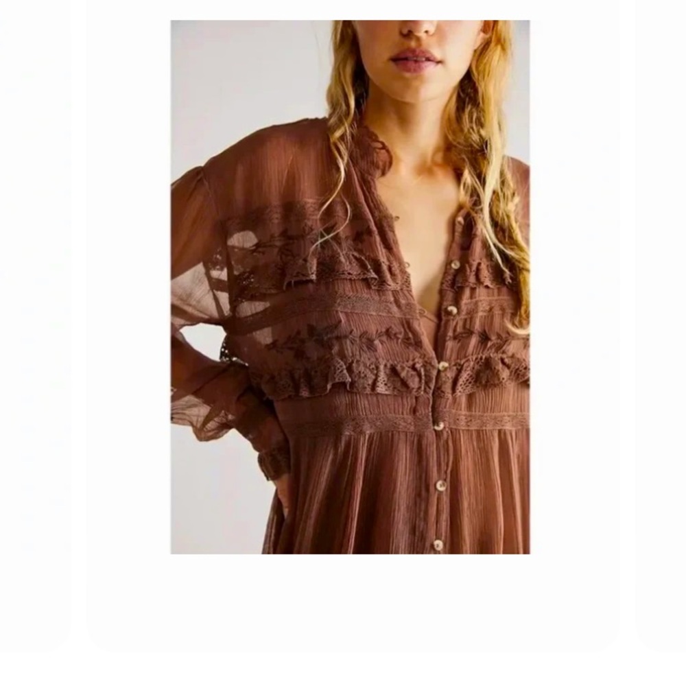 Free People Amelia Sheer Lace Maxi Dress